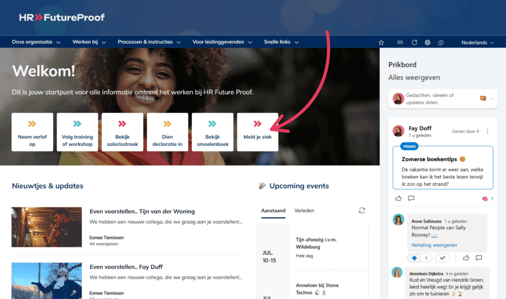 FAQ snelle links in home pagina