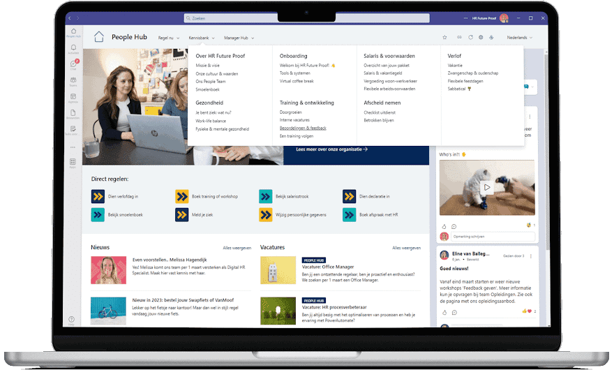 People Hub / medewerkersportaal in Microsoft Teams