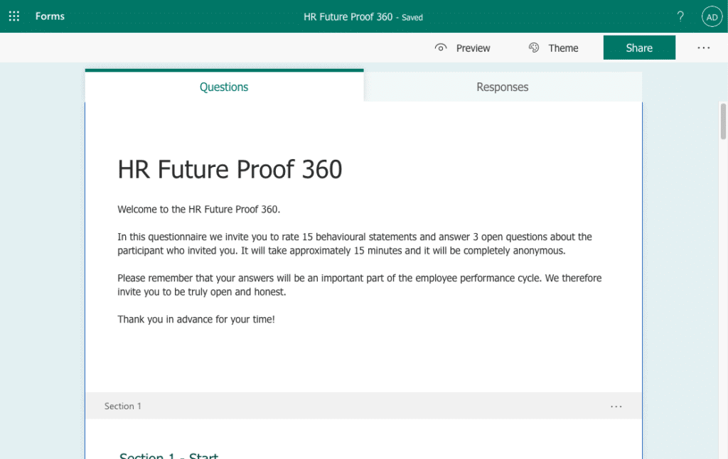 Microsoft programma's voor HR - Forms

