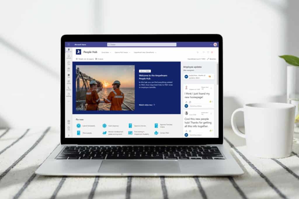 SharePoint als HR-communicatieplatform voorbeeld van Ampelmann