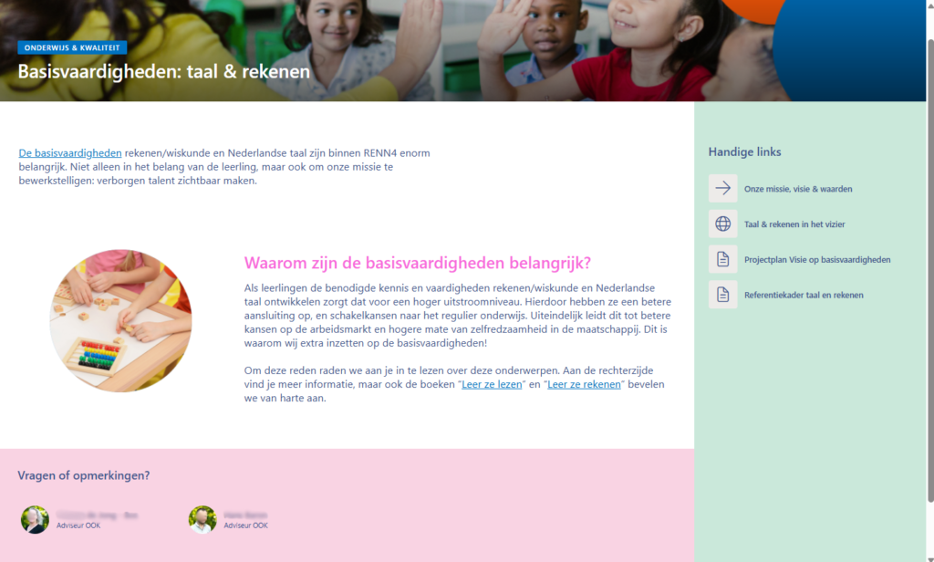 SharePoint voor het onderwijs - RENN4 intranet