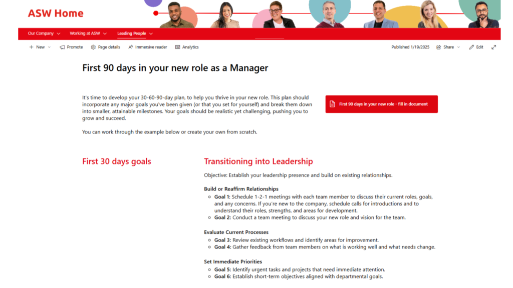 Voorbeeld van afgeschermde secties in SharePoint