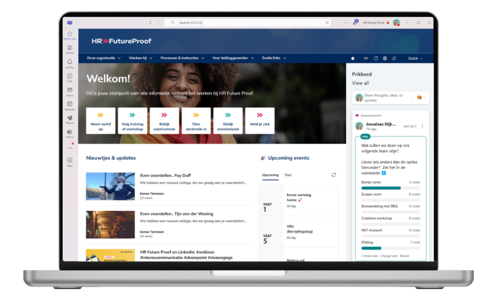 SharePoint in Teams voorbeeld