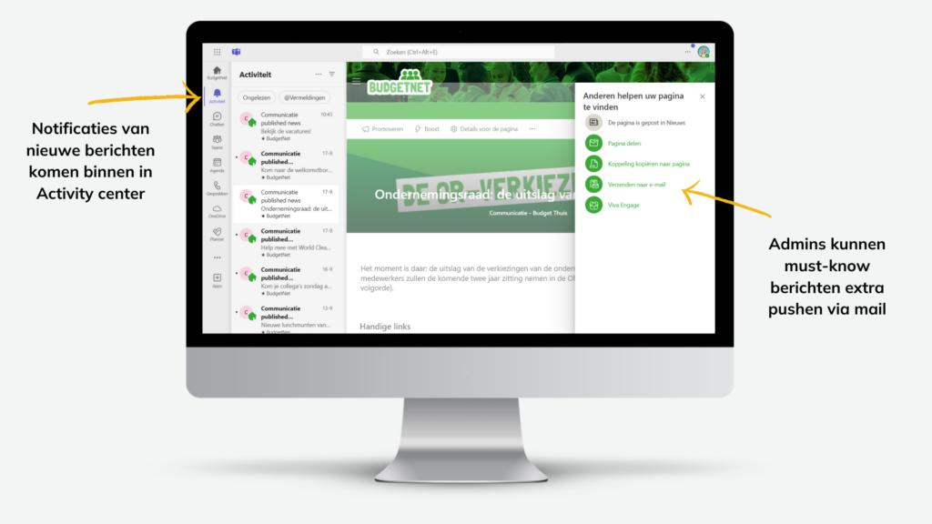 SharePoint intranet als communicatieplatform.